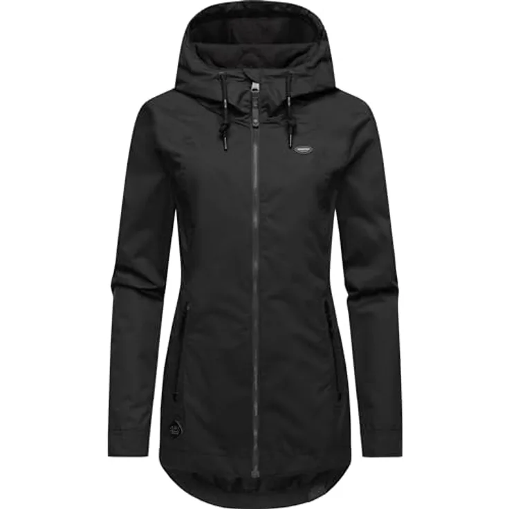 Ragwear Zuzka, Damen Übergangsjacke, wasserdicht, Schwarz, Größe L