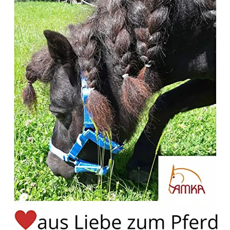AMKA Ponytrense Wassertrense Stärke 12 mm Ringe 50 mm für Kleinpferde, einfach gebrochen, blau – Bild 4