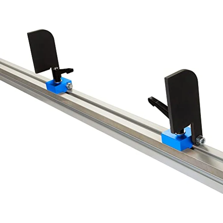 SCHMIDT systemprofile Längenanschlag C 2m Aluminium-Profil Säge-Anschlag 1m-1m Mitte Maßband 2x Ablängklappe – Bild 2