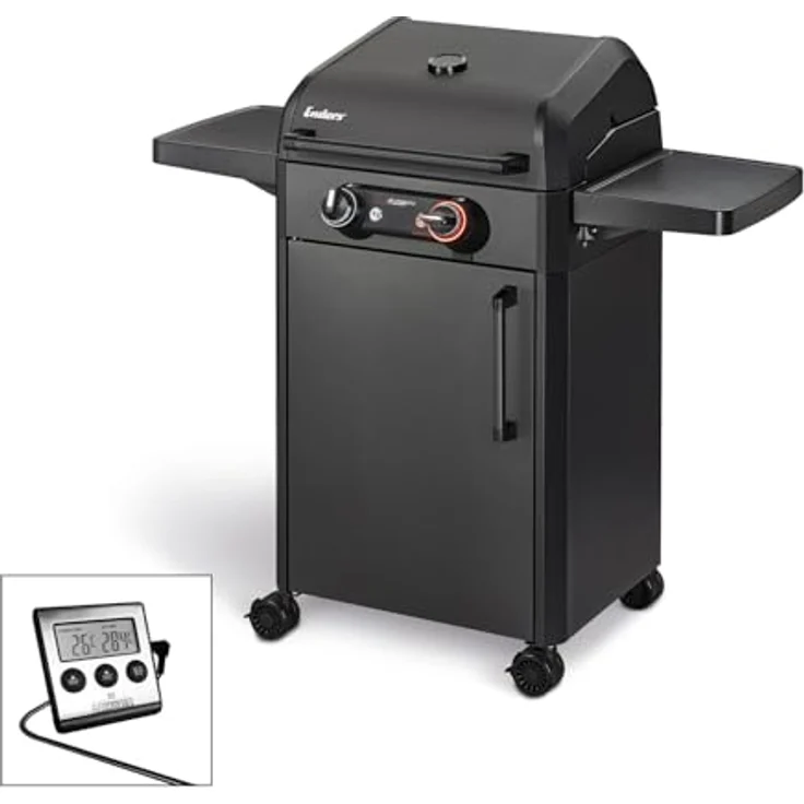 Enders Elektrogrill eFlow Pro 2 Turbo Shadow, 3,0 kW mit Fleischthermometer und emailliertem Gussrost – Bild 1