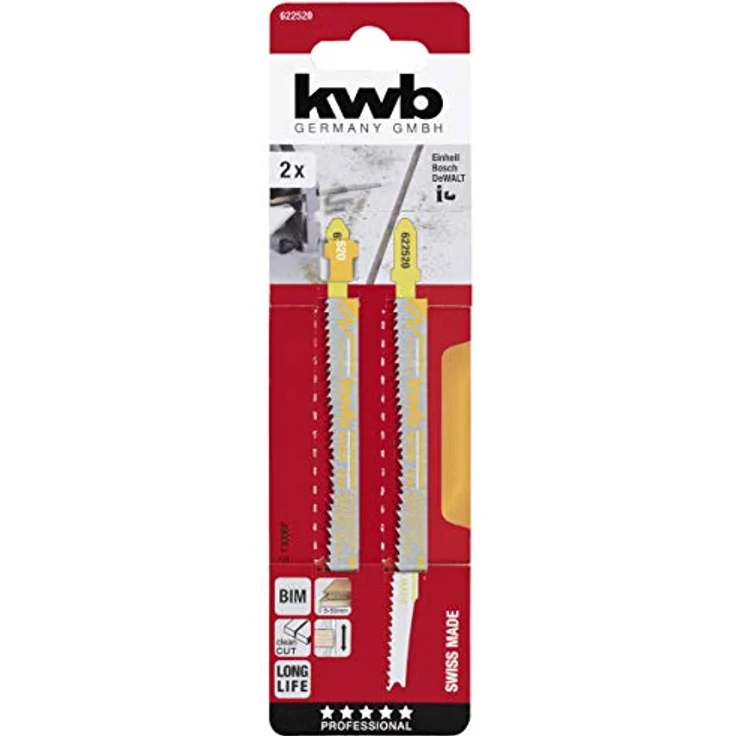 kwb 622520 2 x Spezial Stich-Sägeblatt für Holz S20 Einnocken-- T-Schaft f. Platten-Werkstoffe, beidseitig Ausrissfrei, fein – Bild 2