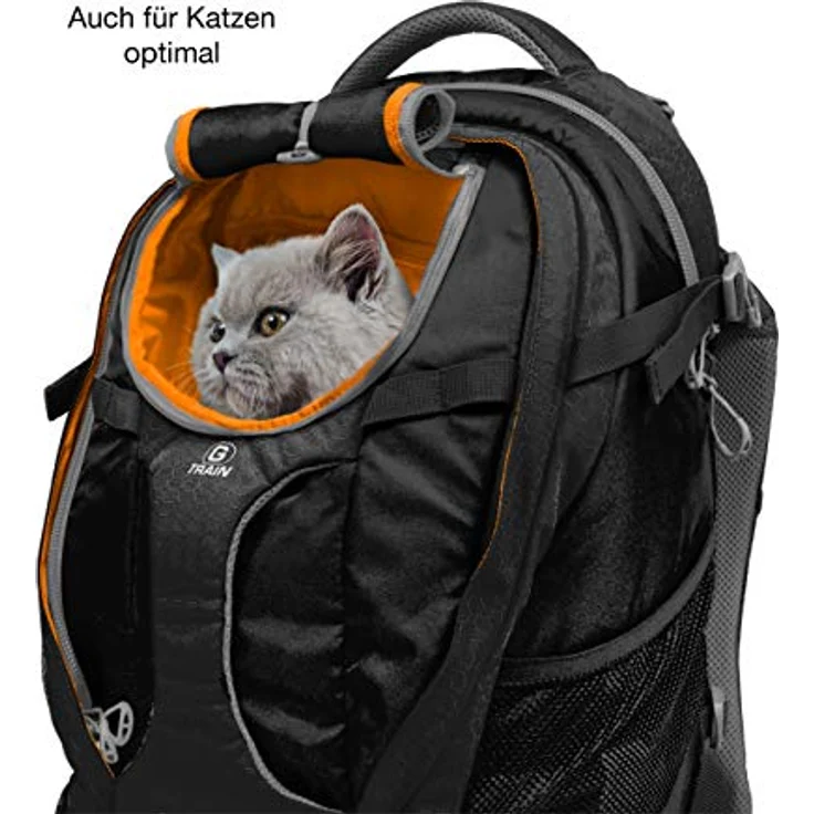 Kurgo G-Train Hunderucksack, Mit integriertem Haustierfach, Wasserfester Boden, Für Haustiere bis zu 11 kg, Schwarz – Bild 5