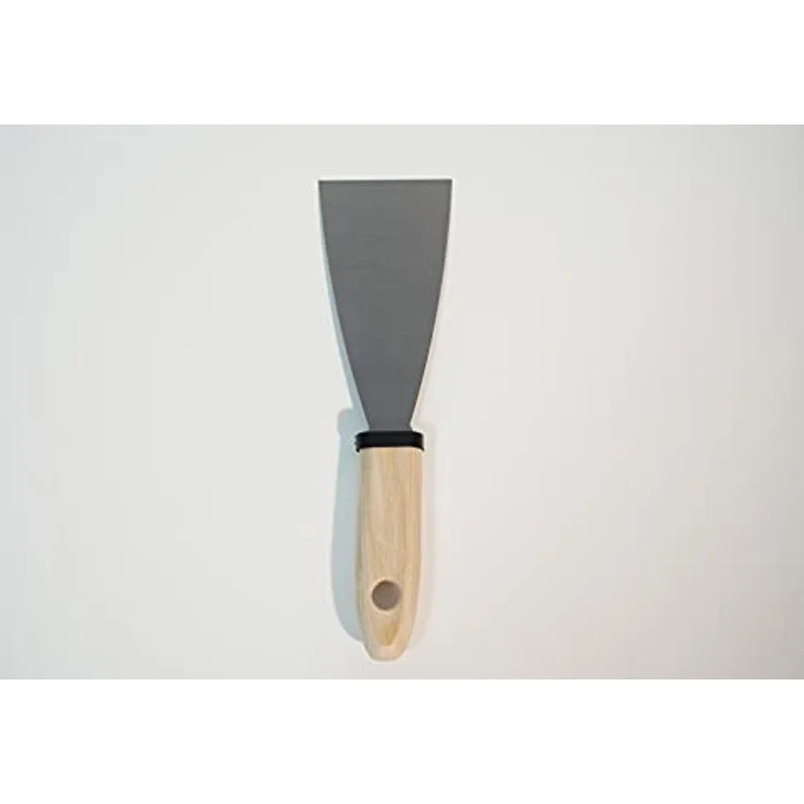 A.S. Création Malerspachtel mit Holzgriff Gipser-Spachtel aus Edelstahl zum Tapeten entfernen und Renovieren silberfarben 6 cm breit 909010 – Bild 2