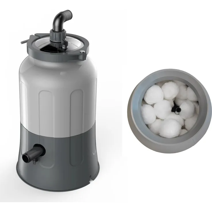 COIL Filterpumpe Sandfilterpumpe, energiesparend mit 40W, leise 55dB, Wirkungsgrad 3,8 m³/h, für Gartenpools bis 15.000 l, inkl. 256 Aqualoon-Filterbälle