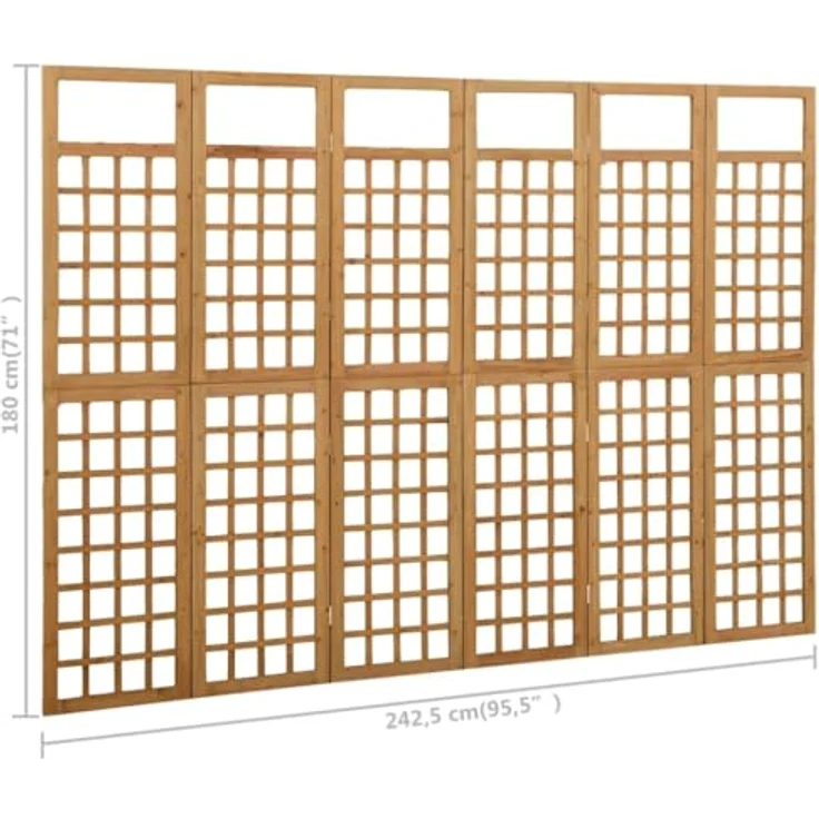 VidaXL 6-tlg. Paravent-Spalier Massivholz Tanne 242,5x180 cm – Bild 7