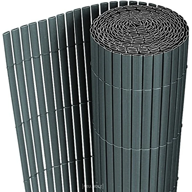 neu.holz PVC SICHTSCHUTZMATTE 150x300cm GRAU SICHTSCHUTZ WINDSCHUTZ BALKON ZAUN – Bild 2
