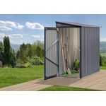 Floraworld Gartenhaus, BxT: 172.00x103.00 cm, Anlehn-Gerätehaus mit Schrägdach, verzinkter Bodenrahmen, profilierte Stahlblech-Seitenwände