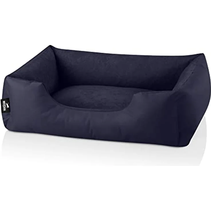 BedDog Hundebett ZARA, Hundekissen mit abziehbaren waschbaren Bezug, Hundekorb, Hundesofa, für kleine Hunde, S - Hoher Komfort, robustes Cordura und Microfaser-Velours, Grau – Bild 1