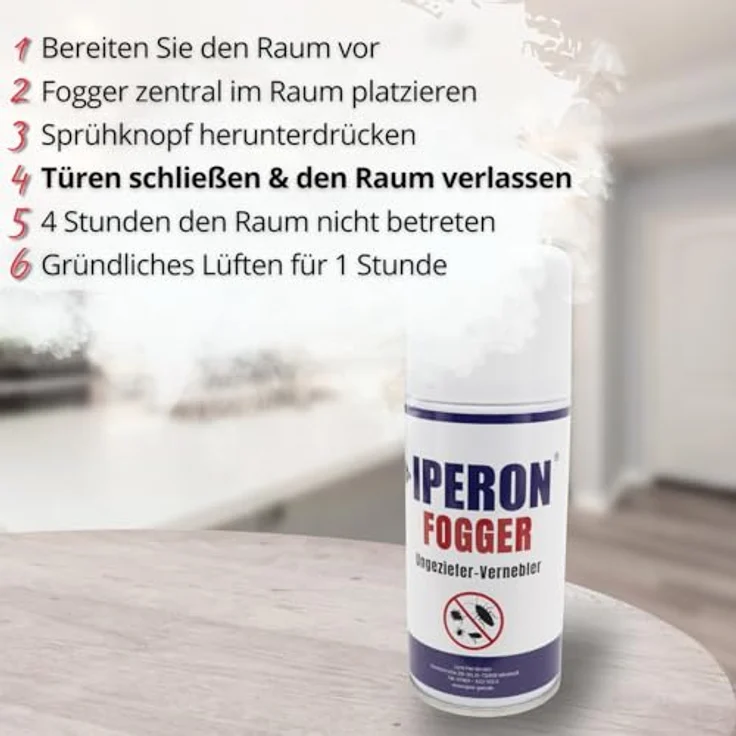 IPERON Ungezieferschutz Duo, Insektenspray-Set mit Fogger & Sprühflasche, 550 ml, schnelle Wirkung gegen Schädlinge – Bild 3