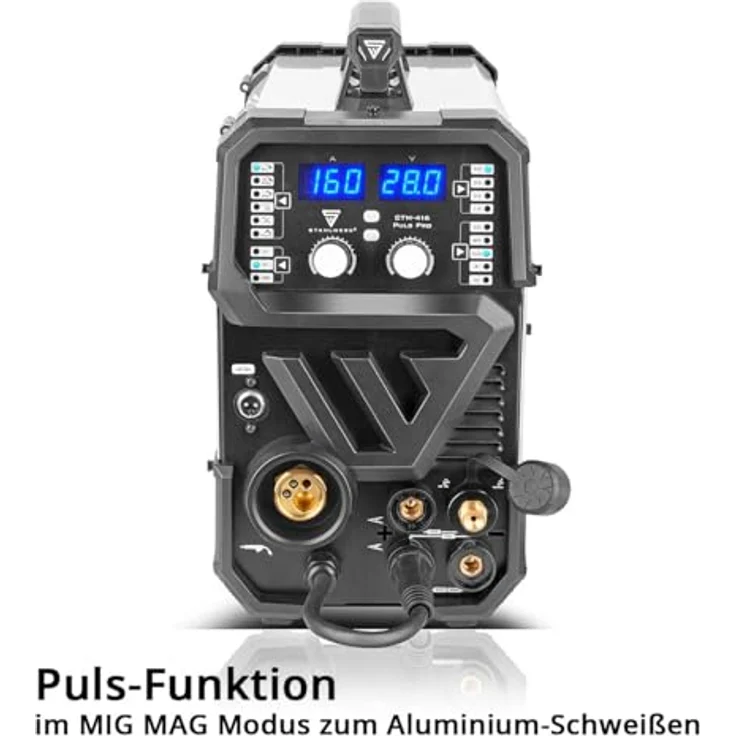 STAHLWERK Inverterschweißgerät CTM-416 Puls Pro, 6-in-1 Schutzgas, 20 - 160 A, synergischem Drahtvorschub – Bild 5