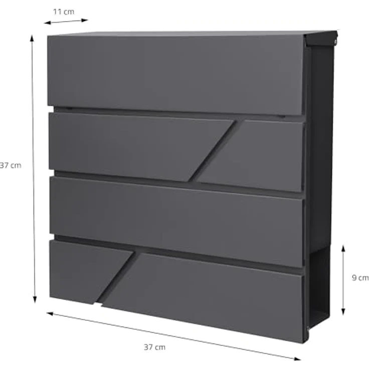 ML-DESIGN Standbriefkasten Briefkasten Postkasten mit Zeitungsfach inkl. Standfuß, Briefkastenanlage mit Ständer Silber 120cm Mailbox mit Pfosten, Edelstahl, rostfrei, wetterfest – Bild 8