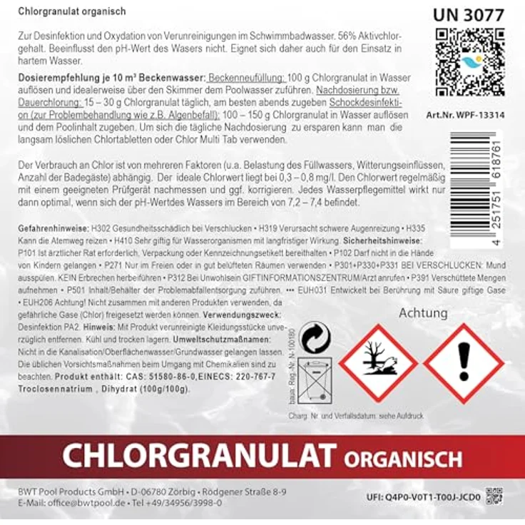 Paradies Pool Chlor Schnell Granulat für Pool 5 kg organisch (W6) – Bild 9