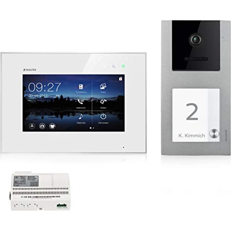 Balter EVO Video-Türsprechanlage, 2-Draht-BUS mit WLAN und 120° Weitwinkelkamera, Komplettset mit 2x 7" Monitoren für 1 Familienhaus, Aufputz – Bild 8