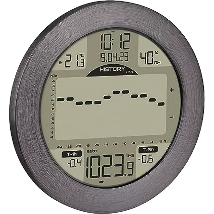 TFA Meteomar, Wetterstation mit Funkuhr und Luftdrucktrend, Grau