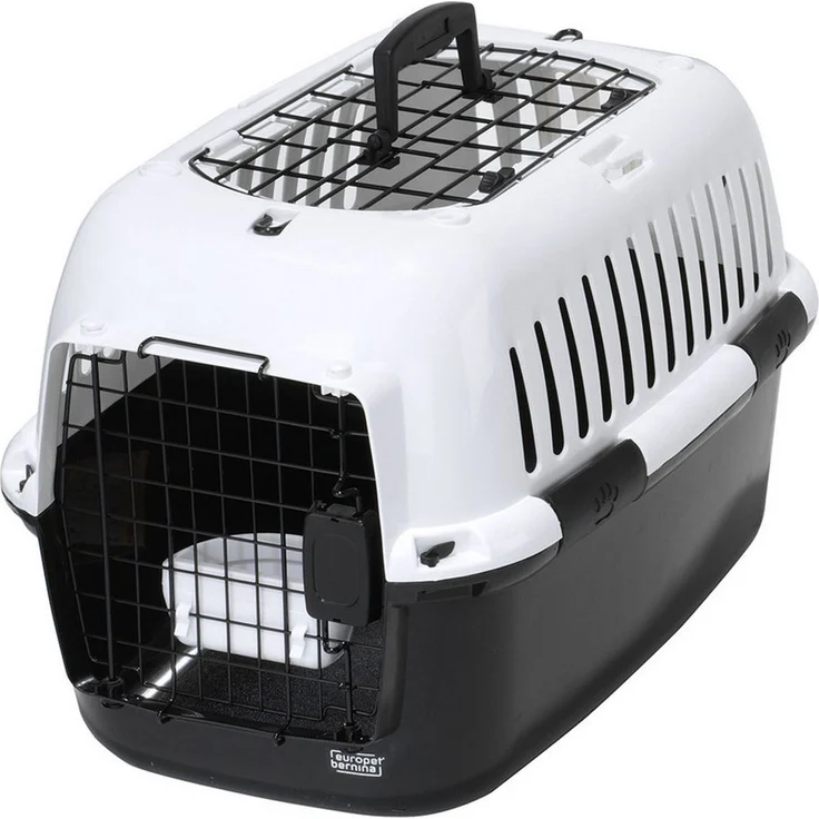Europet-Bernina Adventurer 50 Basic Edition, Hunde-Transportbox aus Kunststoff mit Metalltür und integrierter Wasserschale, charcoal – Bild 1