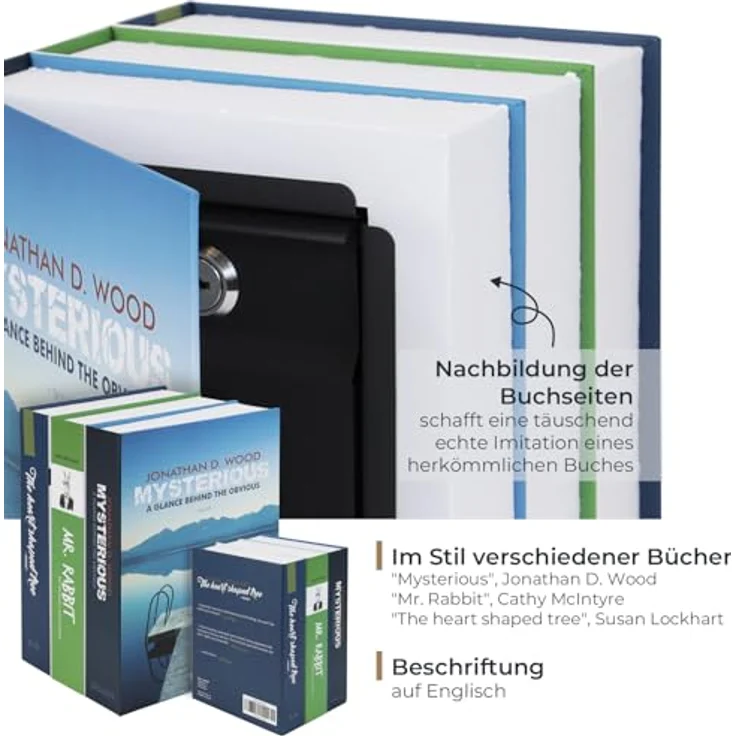 HMF Buchtresor Getarnte Buchkassette XL, Tresor für zuhause, Buchattrappe für Wertsachen, 22 x 13 x 15 cm – Bild 3