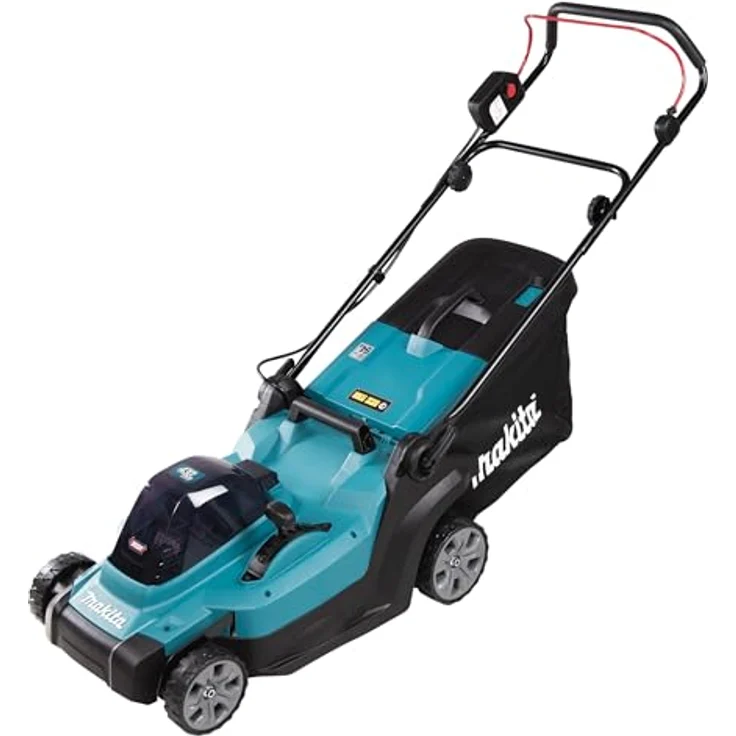 Makita Akku-Rasenmäher 'LM004GZ', max 40V, 43 cm Schnittbreite, 50 l, ideal für Rasenflächen bis 830 m², inkl. Mulchstopfen, zentral verstellbare Räder. – Bild 1