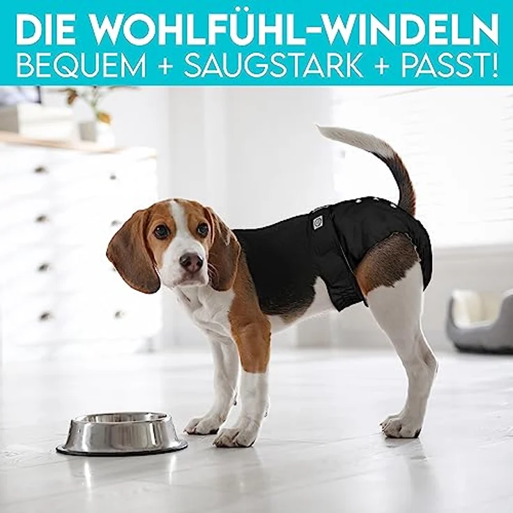 HUND IST KÖNIG® Hundewindeln für Hündinnen [3 STK] Saugstarke Läufigkeitshose für Hündinnen 3-Fach justierbar für festen Sitz - Umweltfreundliche Hunde Windeln bei Läufigkeit & Inkontinenz – Bild 2