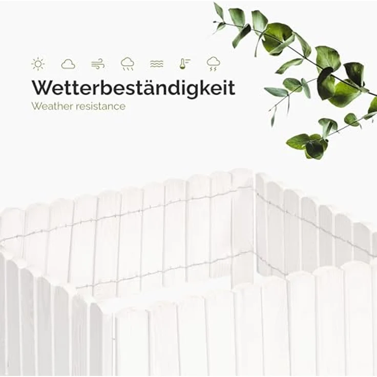 Garronda Rasenkante Holz Beeteimfassung imprägniert 200 cm x 10 cm Flexibler Rollborder Zaun für Garten in Weiß, Höhe: 10 cm – Bild 5