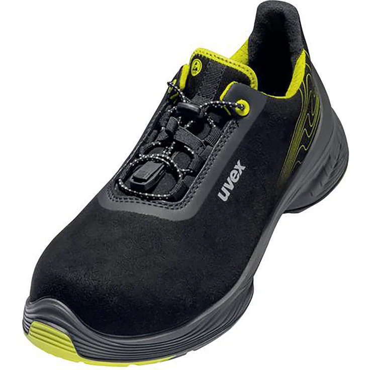 Uvex 1 G2 Halbschuhe S2 schwarz, gelb Weite 10 Gr. 35 - Sicherheitshalbschuhe mit energiegeladener Sohlentechnologie
