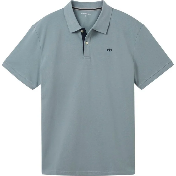TOM TAILOR Poloshirt mit Knopfleiste und Logo, Baumwolle, hoher Tragekomfort, vielseitige Styles