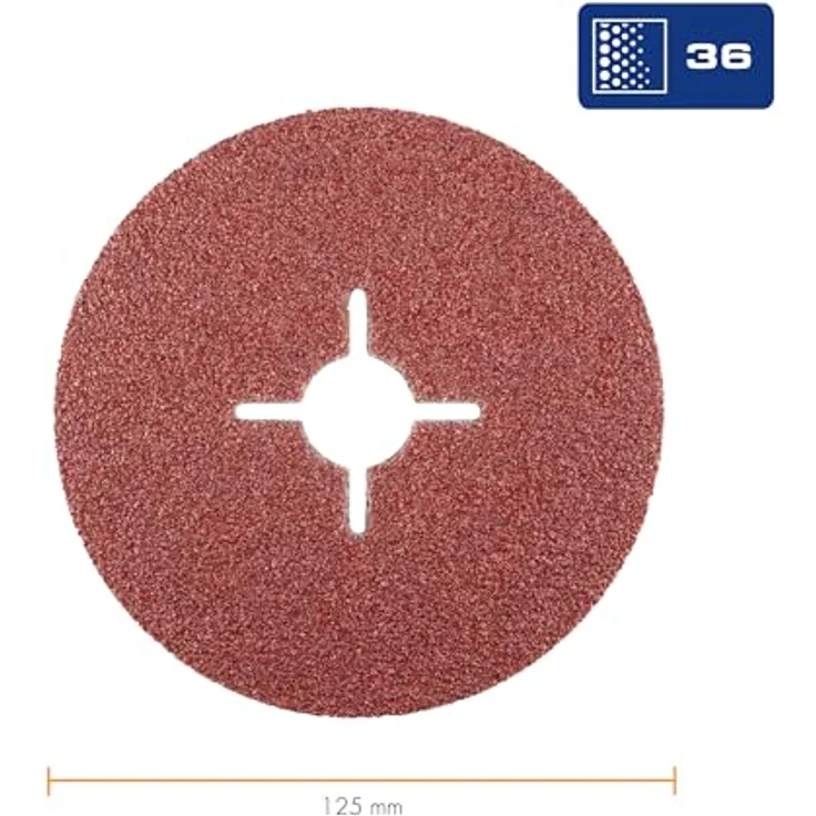 RHODIUS KFS, 25 Stück Fiberscheiben Ø 125 mm K36, Schleifscheibe für Winkelschleifer, hohe Zerspanungsleistung, geeignet für alle Stahlarten – Bild 4