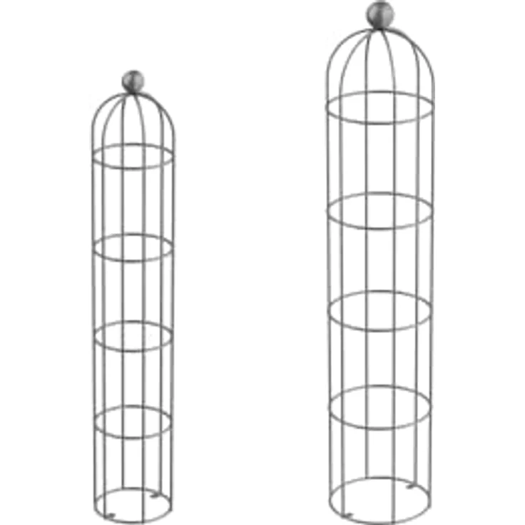 ELEO Rankobelisk Messina Set verzinkt - Rankhilfe aus Metall, wetterfest und feuerverzinkt - 140x29cm und 160x34cm, Schmiedeeisen, dekorativ für den Garten – Bild 1