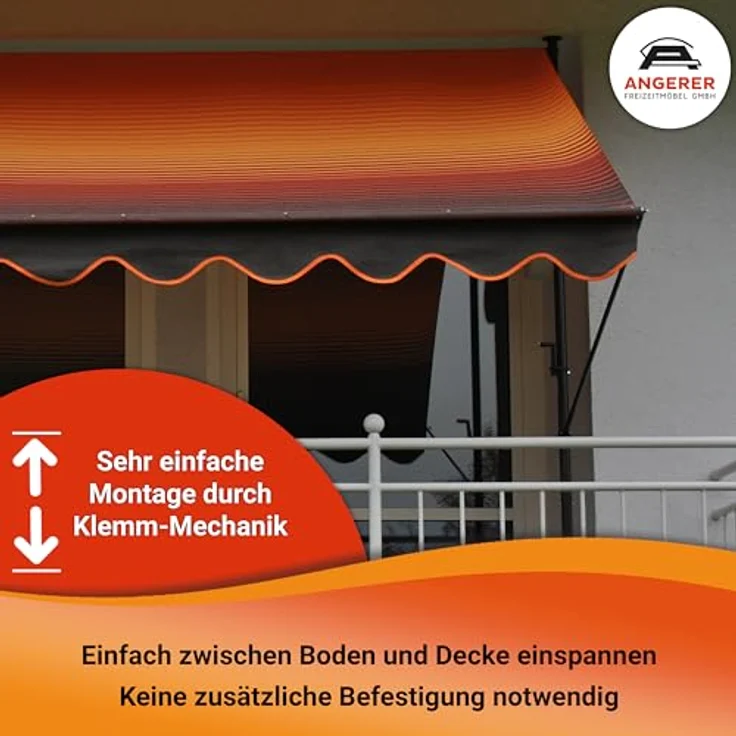 Klemmmarkise Exklusiv 200 cm Nr. 2200 braun – Bild 4