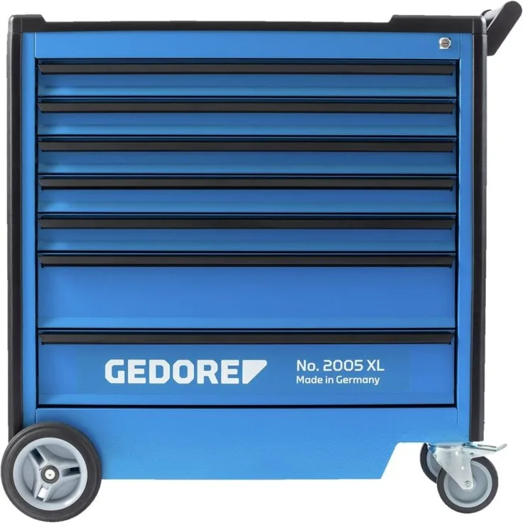 Gedore Werkzeugwagen 2005 xl 0520, mit 7 Schubladen und Zentralverriegelung, GEDORE blau, korrosionsbeständig, Tragfähigkeit bis 1000 kg
