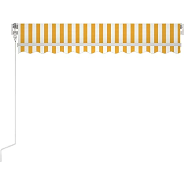 vidaXL Gelenkarmmarkise Einziehbar 350x250 cm Gelb und Weiß – Bild 8