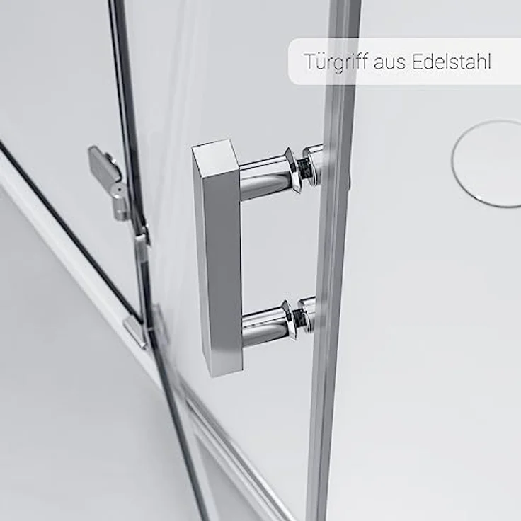Bernstein Eckdusche DX403, 8 mm Nano Echtglas Duschkabine, Breite wählbar, ESG, 195 cm Höhe, Klarglas – Bild 6