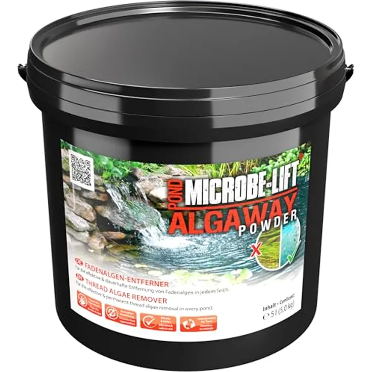 ARKA Microbe-Lift Pond Algaway Powder - 5000 g - Effektiver Fadenalgenentferner für Teiche, beseitigt Algen schnell und verhindert Neubildung, umweltfreundlich für bis zu 142.000 Liter Wasser