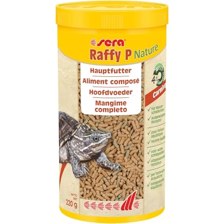 sera Raffy P Nature, Wasserschildkröten Futter 1 l (220 g), schwimmende Futtersticks mit tierischen & pflanzlichen Inhaltsstoffen, Made in Germany – Bild 1
