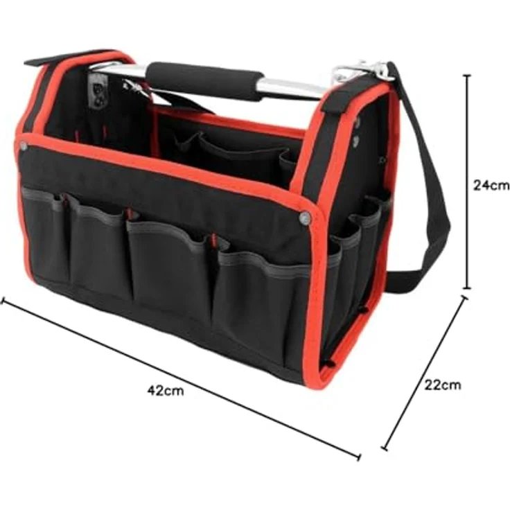 Werkzeugtasche Montagetasche Werkzeugbox Werkzeugkasten Werkzeug Schultergurt L 33 cm – Bild 11