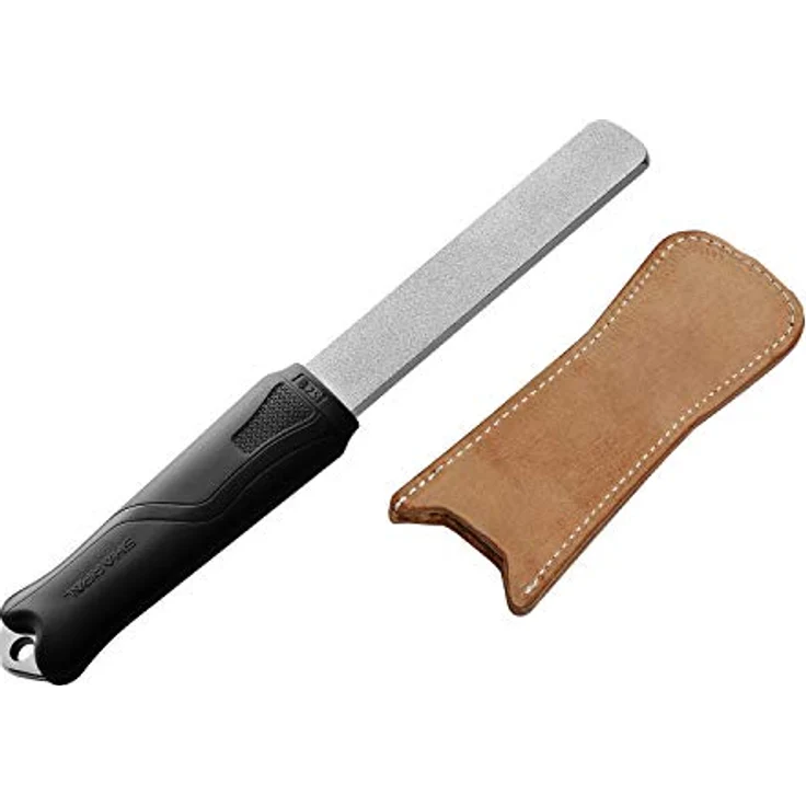 SHARPAL 127N Dual-Grit Diamant-Schleifstein, 325/1200 Körnung, Werkzeugschärfer für Messer, Axt, Rasenmähermesser und Gartenschere mit echtem Lederscheide – Bild 1