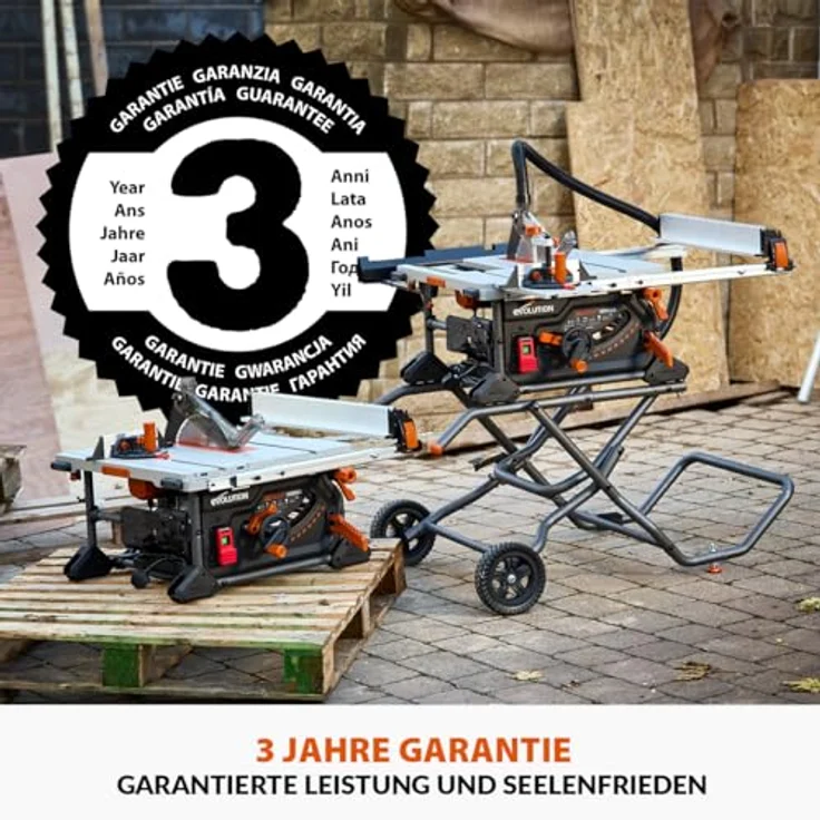Evolution Power Tools R255TBL Tischkreissäge, Tragbare Multimaterialsägemaschine mit 85 mm Schnitttiefe und 45° Neigewinkel – Bild 6