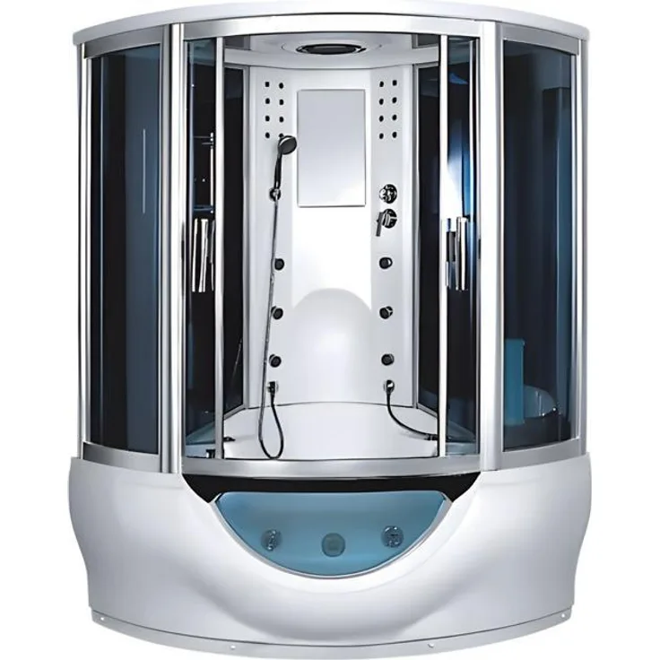 Xl Moebel Gmbh Komfortdusche Duschkabine 150x150 cm mit LED-Lichtern und Massagedüsen, moderne Glaskabine