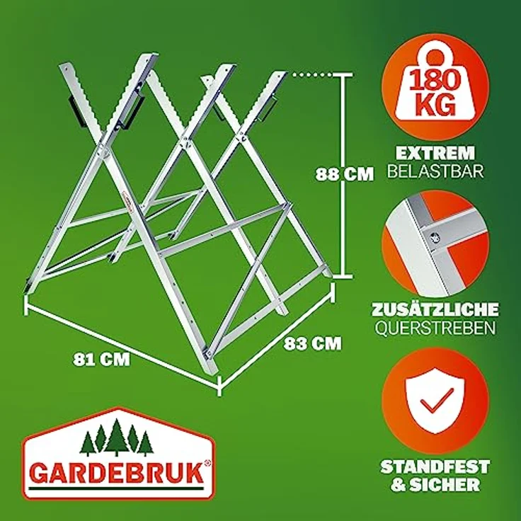 Sägebock Holzschneidebock Motorsäge Sägehilfe Metall Kettensäge Holz klappbar – Bild 4