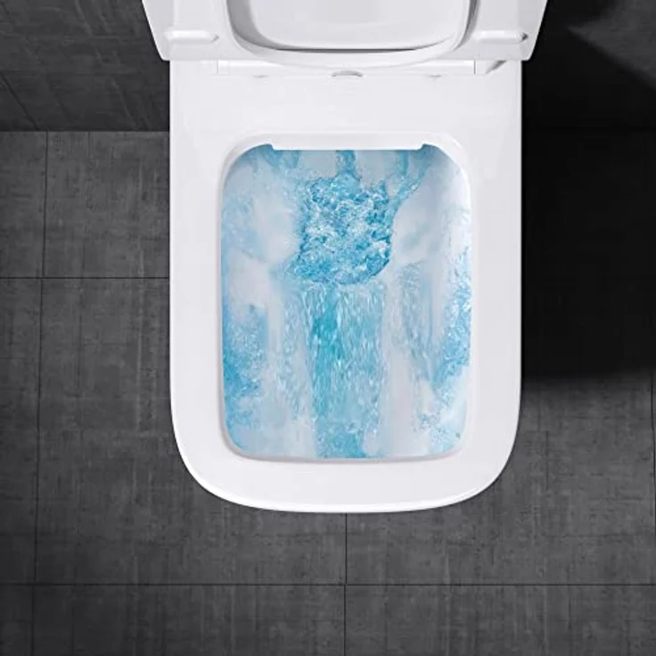 Mai & Mai Spülrandloses Wc Hänge-WC Aachen308 Spülrandlose Toilette Hänge-Toilette aus Keramik mit Absenkautomatik SoftClose – Bild 5