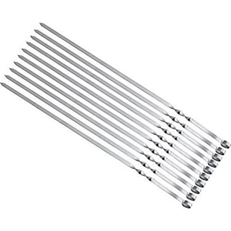 Schaschlik Spieße Edelstahl 10 Stück 60 cm Mangal Grill Schampura – Bild 2
