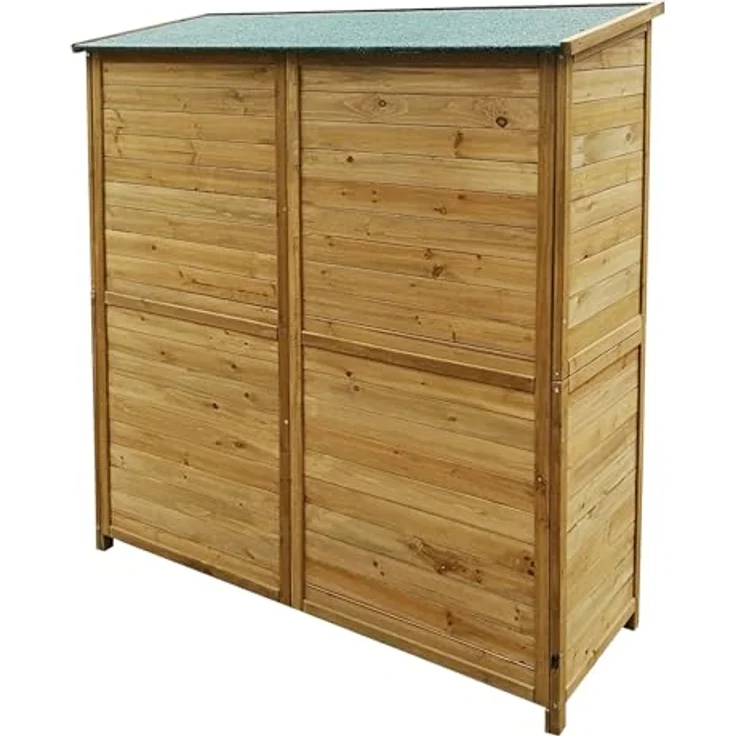 Wiltec Gartenhaus mit 2-flügelige Tür 1350x500x1540mm aus Fichtenholz mit Bitumendach für Garten, Terrasse & Balkon Gerätehaus Geräteschuppen Holzhaus Werkzeugschrank, Clever strukturiert, hochwertiges Fichtenholz, moderne Ästhetik, schnelle Montage, vielseitige Nutzung – Bild 3