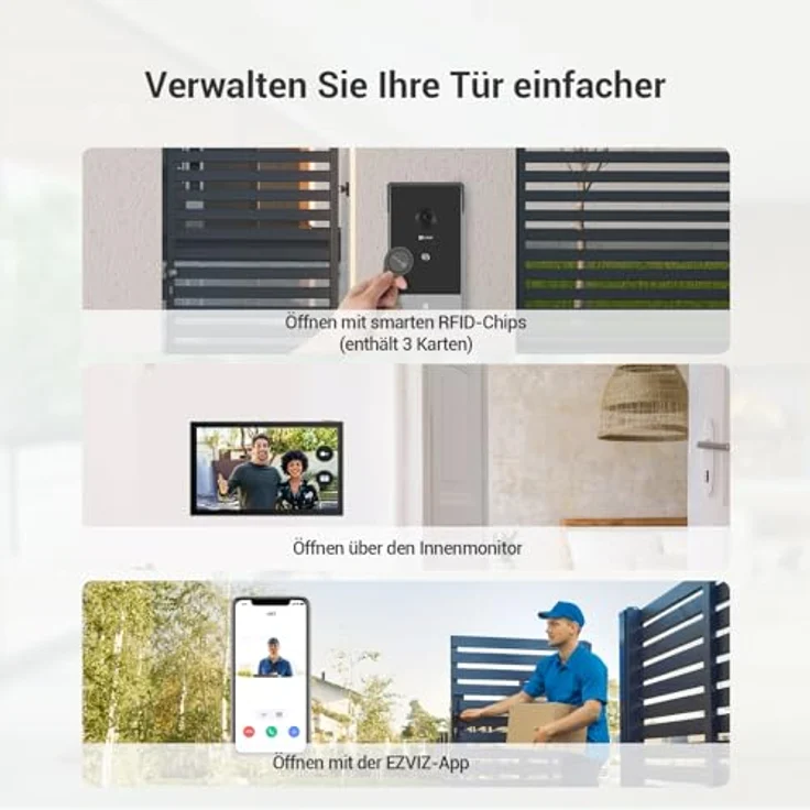 EZVIZ CP7 Video Türsprechanlage mit Türöffner, 2K Türklingel mit Kamera, Personenerkennung, 2-Wege-Audio und Farb-Touchscreen, Dualband, für den Außenbereich – Bild 2