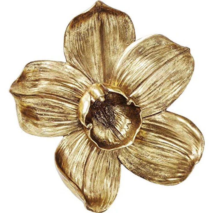 Kare Design Wandschmuck Orchid Gold 44cm, goldener Wandschmuck als Blumen Motiv in der Farbe Gold, Eyecatcher für die Wand als Accessoire für das Wohnzimmer (H-B-T) 44,3x40,1x12cm – Bild 2