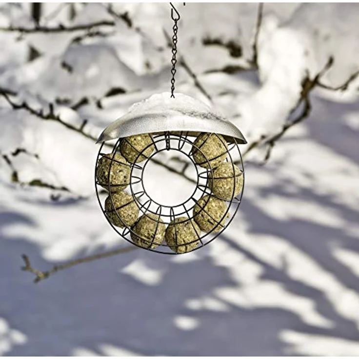 Windhager Meisenknödelhalter Friends, Vogelfutterstation, Meisenfutterspender, Meisenknödelsäule, Futtersäule, Vogelfutterspender für 8-10 Meisenknödel, 05047, anthrazit – Bild 4