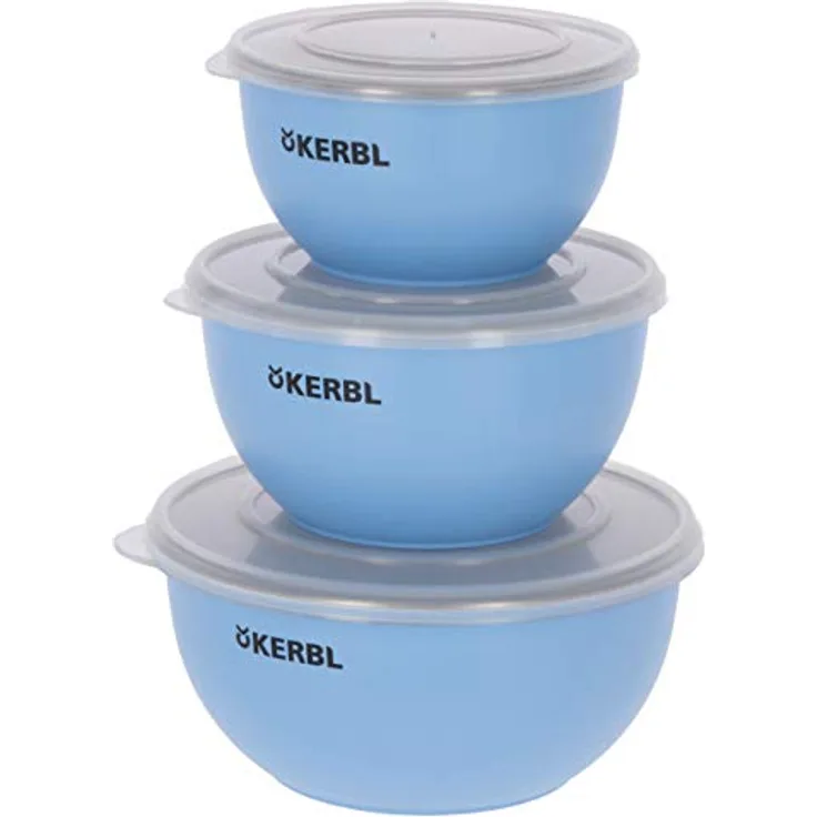 Kerbl Maxi-Pet 80528 Edelstahlnapf Set mit Deckel blau, 550 ml/900 ml/1200 ml