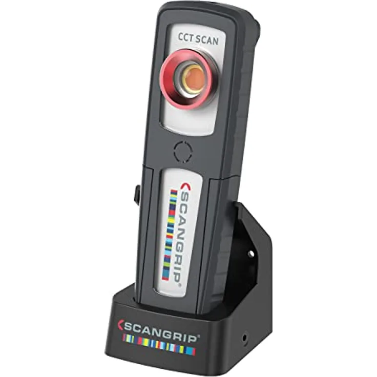 Scangrip SUNMATCH 4, wiederaufladbare LED-Arbeitsleuchte mit 500 Lumen, stufenlosem CCT-Scan von 2500 K bis 6500 K, tragbar mit Magnet und Taschenclip, wasserdicht (IP65)