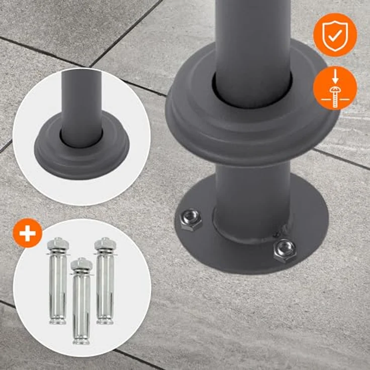 ML-DESIGN Standbriefkasten Silber 120cm mit Zeitungsfach und Ständer – Bild 5