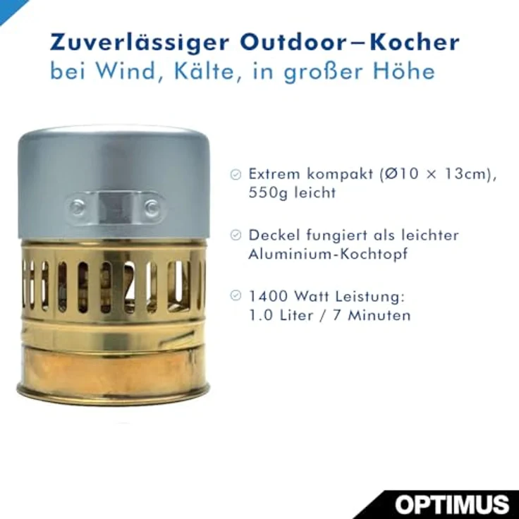 Optimus Svea, Benzinkocher für Outdoor, einflammig, 1400 Watt, Messing, 550 g – Bild 2
