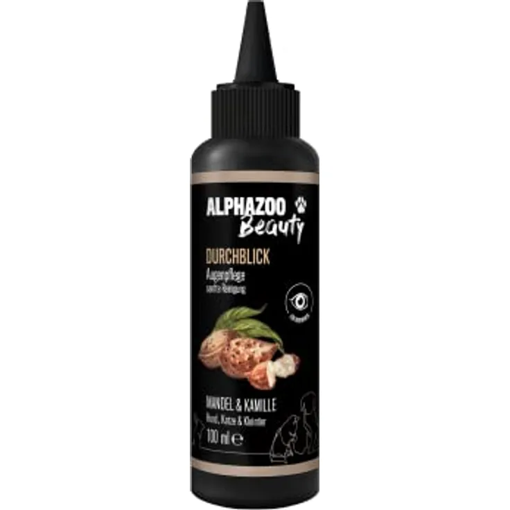 alphazoo Augenpflege für Hunde, Katzen & Pferde 100 ml I Natürliche Augentropfen zur Tränenfleckenentfernung I Schonende Reinigung des Augenumfeldes