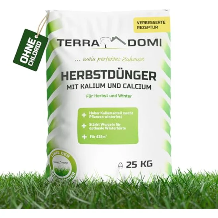 TerraDomi Herbstrasendünger mit Kalium 25 kg für 1000m² I Wurzelstärkung und Pflanzenkräftigung – Bild 2